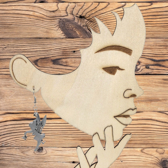 Tinkerbell Hook Earrings - 3d Printed - Handmade - 1 Pair - Picture 1 of 4